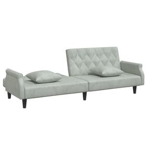 vidaXL Sleeper Sofa with Armrests Velvet Couch Sofa Bed Recliner Loveseat-44