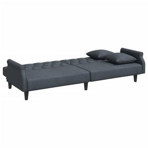 vidaXL Sleeper Sofa with Armrests Velvet Couch Sofa Bed Recliner Loveseat-4