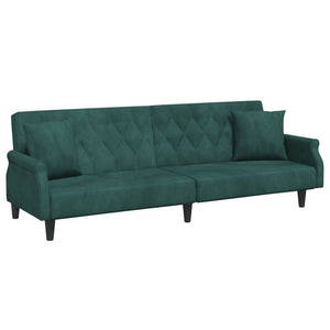 vidaXL Sleeper Sofa with Armrests Velvet Couch Sofa Bed Recliner Loveseat-40