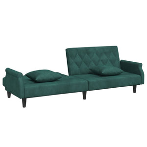 vidaXL Sleeper Sofa with Armrests Velvet Couch Sofa Bed Recliner Loveseat-42