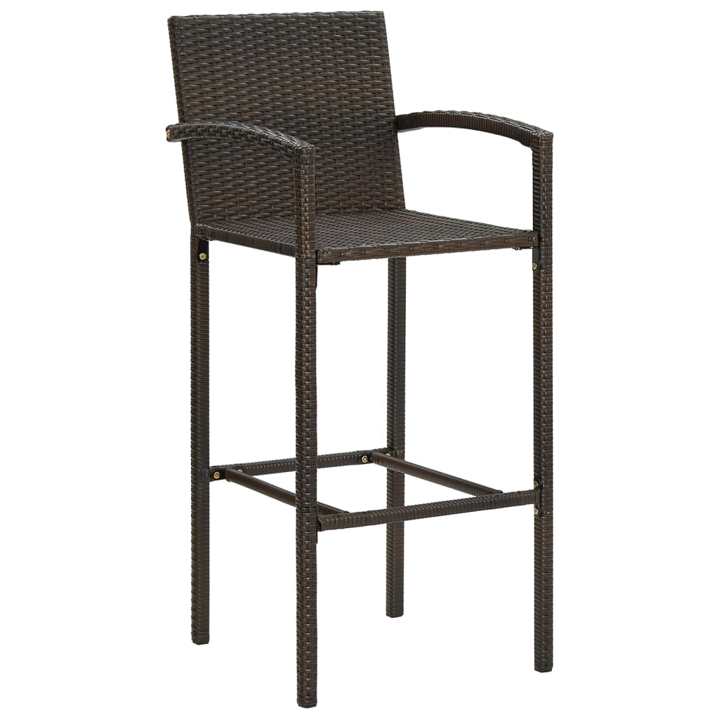 vidaXL Bar Stool Counter Height Bar Stool Patio Rattan Furniture Poly Rattan-31