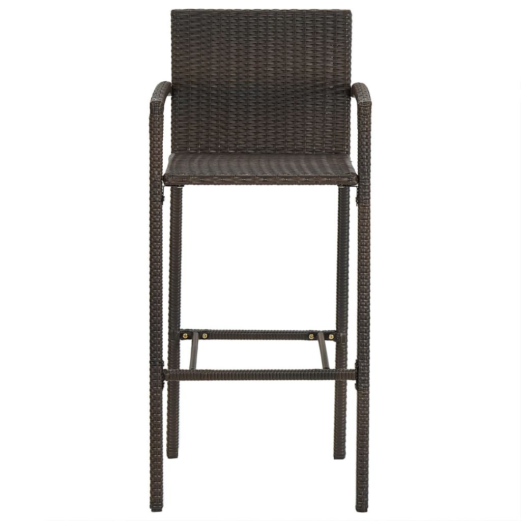 vidaXL Bar Stool Counter Height Bar Stool Patio Rattan Furniture Poly Rattan-36