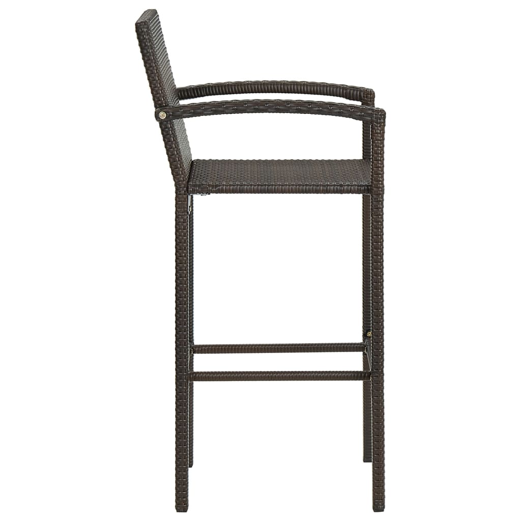 vidaXL Bar Stool Counter Height Bar Stool Patio Rattan Furniture Poly Rattan-41