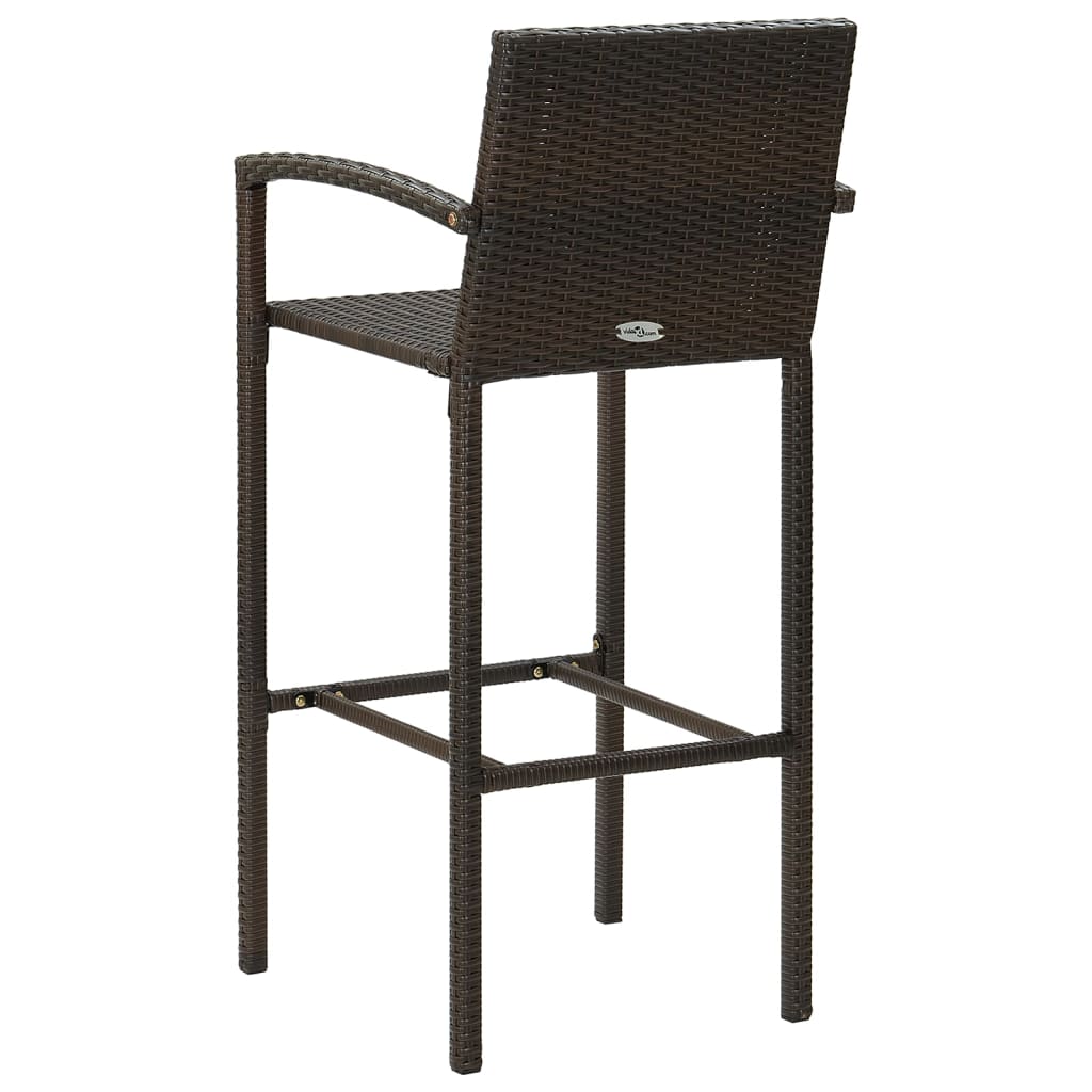 vidaXL Bar Stool Counter Height Bar Stool Patio Rattan Furniture Poly Rattan-46