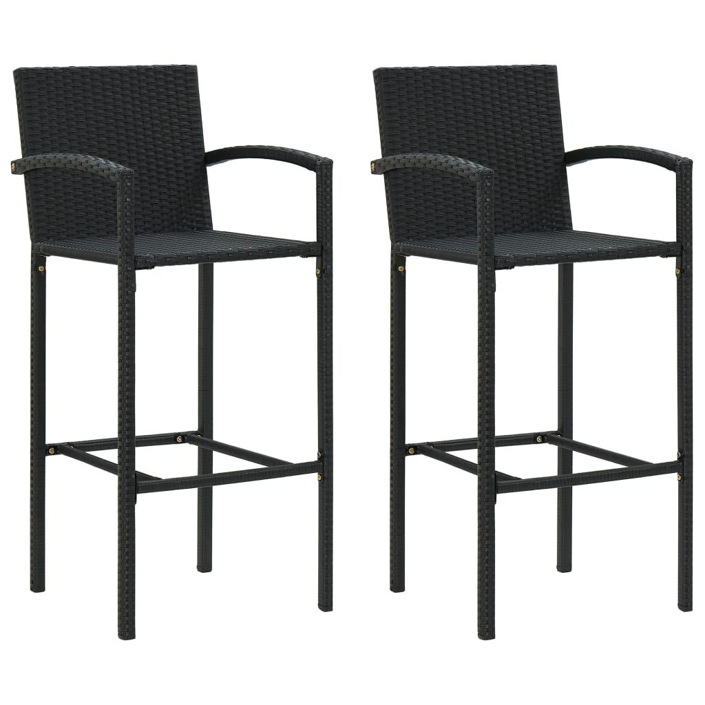 vidaXL Bar Stool Counter Height Bar Stool Patio Rattan Furniture Poly Rattan-4