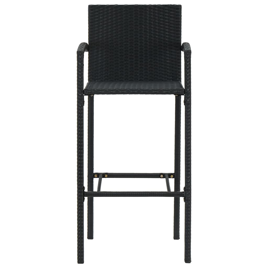 vidaXL Bar Stool Counter Height Bar Stool Patio Rattan Furniture Poly Rattan-39