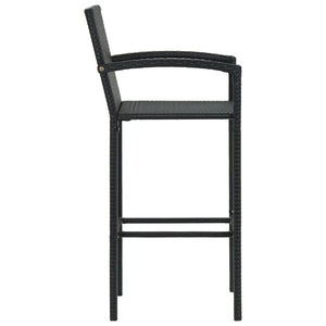 vidaXL Bar Stool Counter Height Bar Stool Patio Rattan Furniture Poly Rattan-44