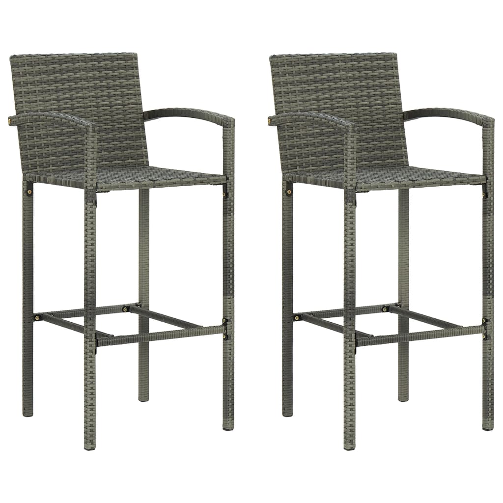 vidaXL Bar Stool Counter Height Bar Stool Patio Rattan Furniture Poly Rattan-24