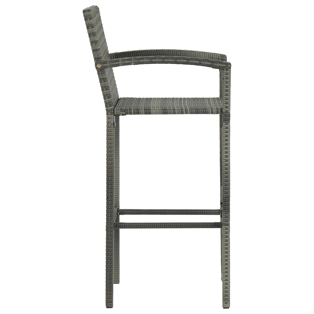 vidaXL Bar Stool Counter Height Bar Stool Patio Rattan Furniture Poly Rattan-16