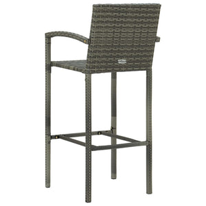 vidaXL Bar Stool Counter Height Bar Stool Patio Rattan Furniture Poly Rattan-21