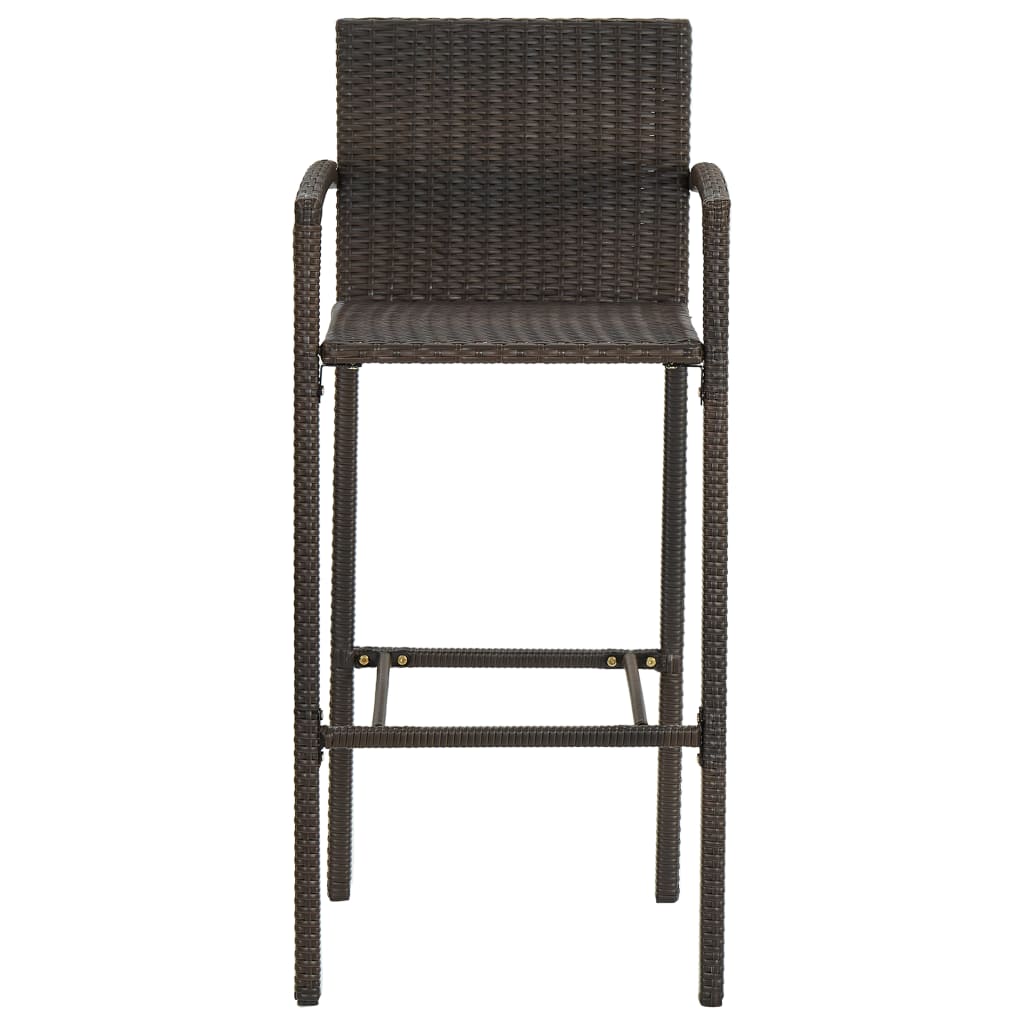 vidaXL Bar Stool Counter Height Bar Stool Patio Rattan Furniture Poly Rattan-47