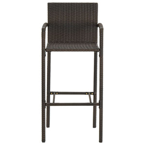 vidaXL Bar Stool Counter Height Bar Stool Patio Rattan Furniture Poly Rattan-47