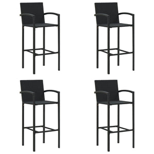 vidaXL Bar Stool Counter Height Bar Stool Patio Rattan Furniture Poly Rattan-9