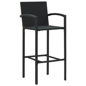 vidaXL Bar Stool Counter Height Bar Stool Patio Rattan Furniture Poly Rattan-13