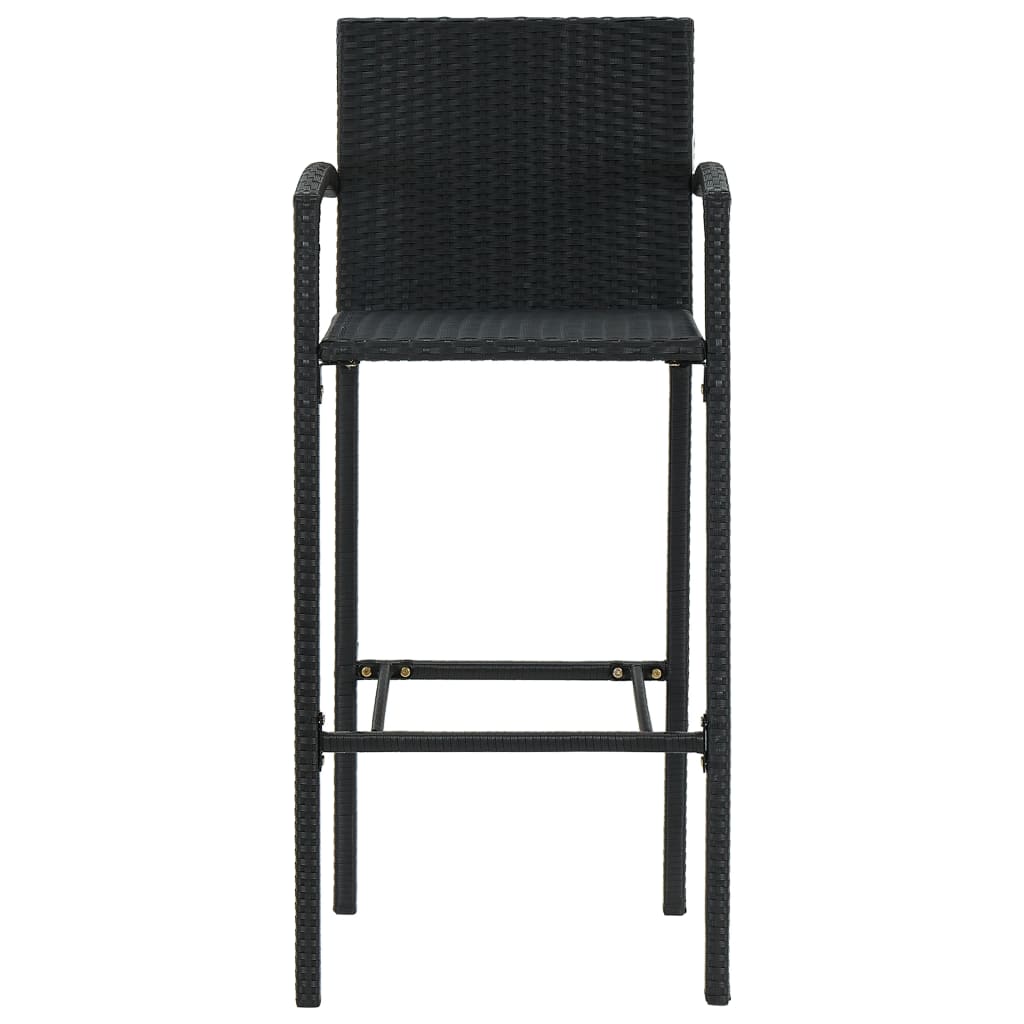 vidaXL Bar Stool Counter Height Bar Stool Patio Rattan Furniture Poly Rattan-18