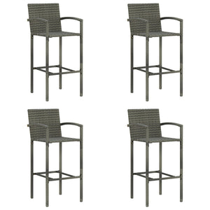 vidaXL Bar Stool Counter Height Bar Stool Patio Rattan Furniture Poly Rattan-19