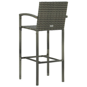 vidaXL Bar Stool Counter Height Bar Stool Patio Rattan Furniture Poly Rattan-40