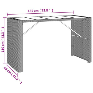 vidaXL Bar Table Counter Height Bar Table for Kitchen Dining Room Poly Rattan-33