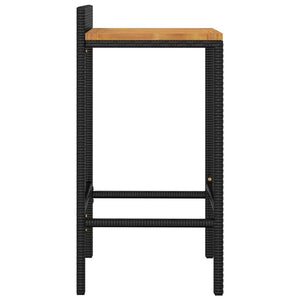 vidaXL Bar Stool Counter Height Bar Stool Poly Rattan and Solid Wood Acacia-62