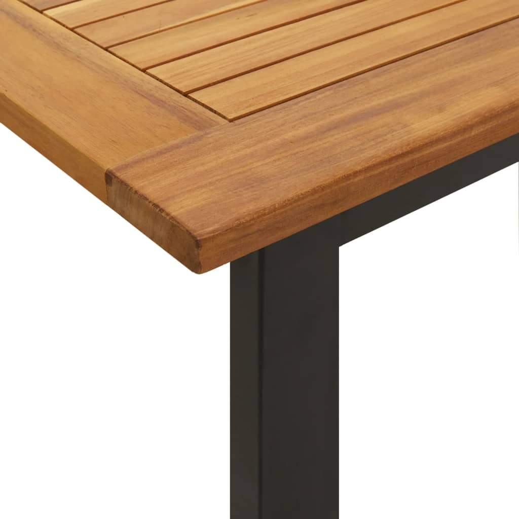 vidaXL Patio Table Dining Table with U-shaped Legs for Porch Solid Wood Acacia-28