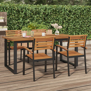 vidaXL Patio Table Dining Table with U-shaped Legs for Porch Solid Wood Acacia-33