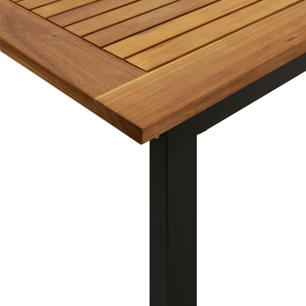 vidaXL Patio Table Dining Table with U-shaped Legs for Porch Solid Wood Acacia-12