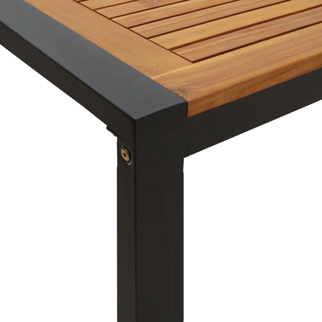 vidaXL Patio Table with U-shaped Legs 55.1"x31.5"x29.5" Solid Wood Acacia-19