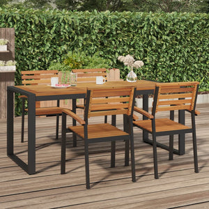 vidaXL Patio Table with U-shaped Legs 55.1"x31.5"x29.5" Solid Wood Acacia-34