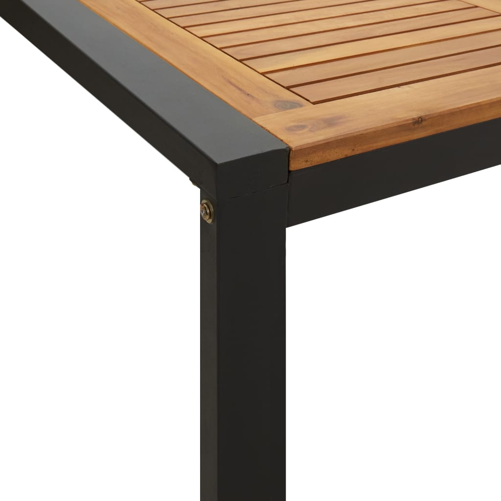 vidaXL Patio Table with U-shaped Legs 55.1"x31.5"x29.5" Solid Wood Acacia-14