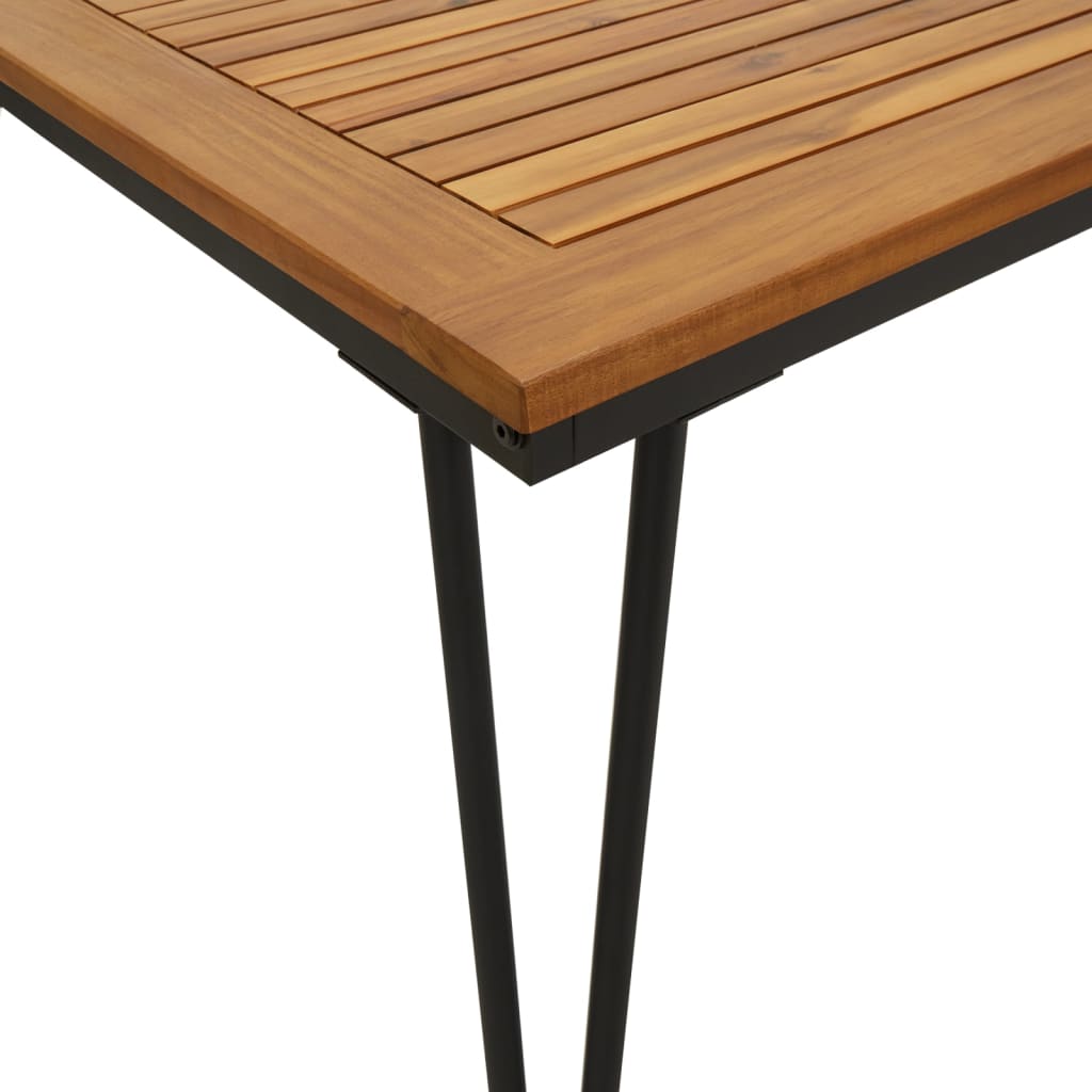 vidaXL Patio Table Dining Table with Hairpin Legs for Porch Solid Wood Acacia-29