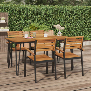 vidaXL Patio Table Dining Table with Hairpin Legs for Porch Solid Wood Acacia-6