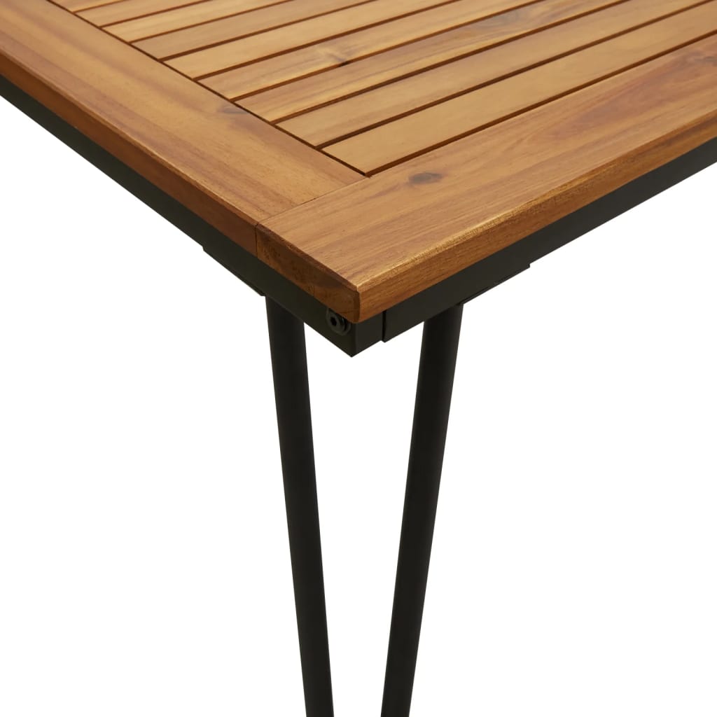 vidaXL Patio Table Dining Table with Hairpin Legs for Porch Solid Wood Acacia-24