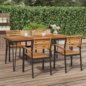 vidaXL Patio Table Dining Table with Hairpin Legs for Porch Solid Wood Acacia-0