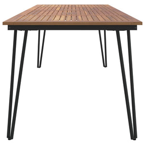 vidaXL Patio Table Dining Table with Hairpin Legs for Porch Solid Wood Acacia-9