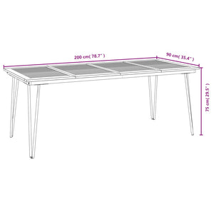 vidaXL Patio Table Dining Table with Hairpin Legs for Porch Solid Wood Acacia-1