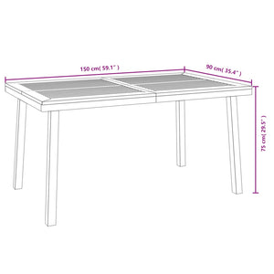 vidaXL Patio Table Patio Furniture Table with Metal Frame Solid Wood Acacia-8