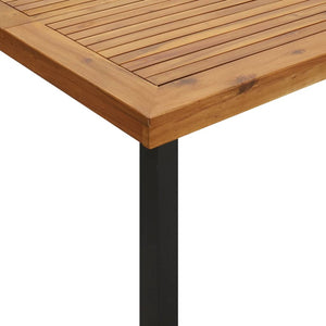 vidaXL Patio Table Patio Furniture Table with Metal Frame Solid Wood Acacia-11