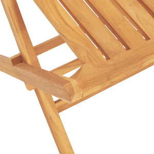 vidaXL Folding Patio Chairs 2 pcs 18.5"x18.5"x35" Solid Wood Teak-5