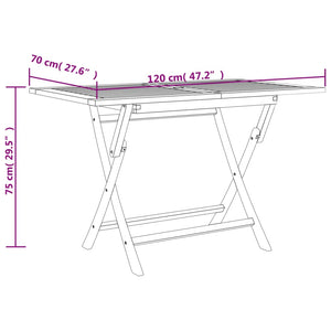 vidaXL Outdoor Dining Table Folding Table Garden Furniture Solid Wood Teak-10