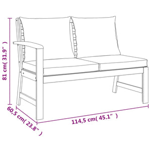 vidaXL 9 Piece Patio Dining Set with Cushions Solid Wood Acacia-7