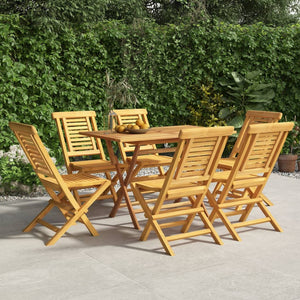 vidaXL Folding Patio Chairs 6 pcs 18.5"x24.8"x35.4" Solid Wood Teak-0