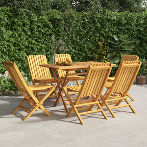 vidaXL Folding Patio Chairs 6 pcs 18.5"x18.5"x35" Solid Wood Teak-0