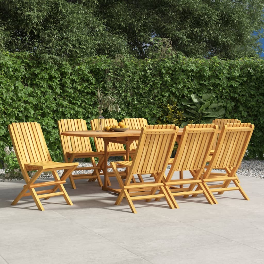 vidaXL Folding Patio Chairs 8 pcs 18.5"x18.5"x35" Solid Wood Teak-0