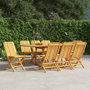 vidaXL Folding Patio Chairs 8 pcs 18.5"x18.5"x35" Solid Wood Teak-0