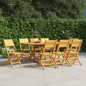 vidaXL Folding Patio Chairs 8 pcs 18.5"x24"x35.4" Solid Wood Teak-0