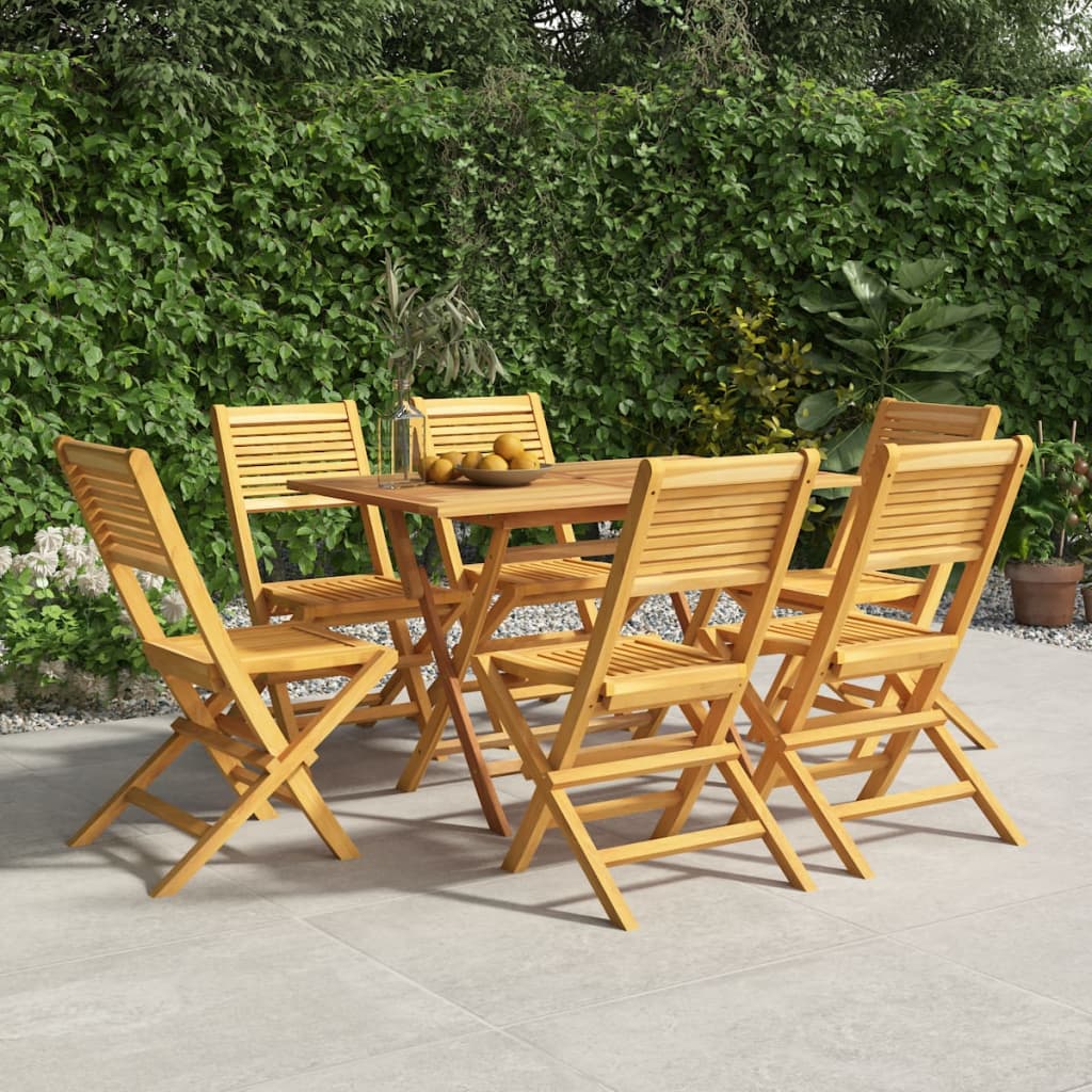 vidaXL Folding Patio Chairs 6 pcs 18.5"x24.4"x35.4" Solid Wood Teak-0