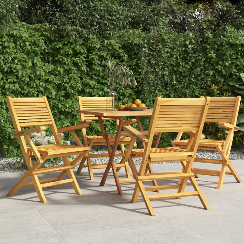 vidaXL Folding Patio Chairs 4 pcs 21.7"x24.4"x35.4" Solid Wood Teak-0