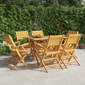 vidaXL Folding Patio Chairs 6 pcs 21.7"x24.4"x35.4" Solid Wood Teak-0