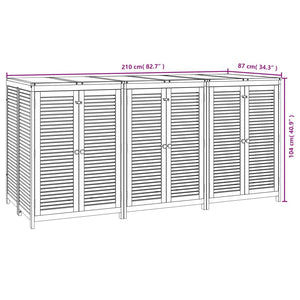 vidaXL Patio Storage Box Outdoor Lockable Storage Tool Chest Solid Wood Acacia-20