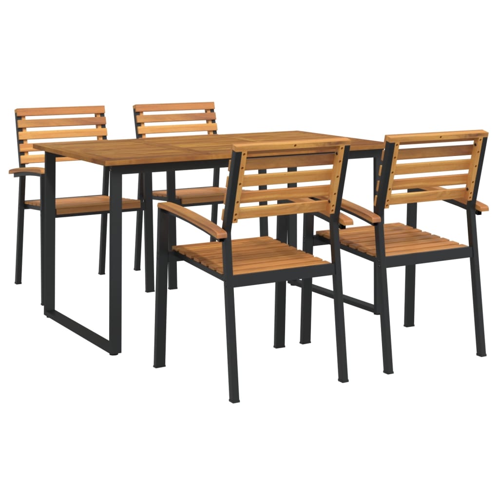 vidaXL Patio Dining Set Outdoor Table and Chair Solid Wood Acacia and Metal-7